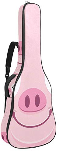Gitarrentasche mit Reißverschluss, wasserdicht, weich, für Bassgitarre, Akustik- und klassische Folk-Gitarre, Pink Pig