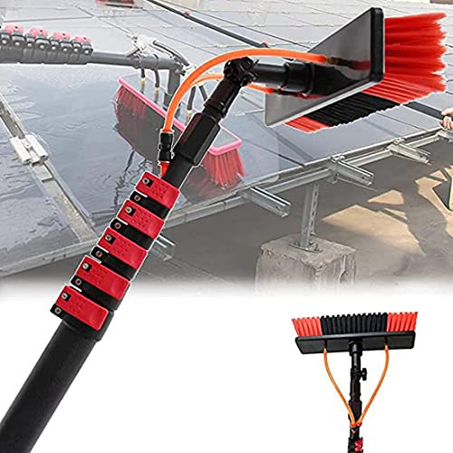 XYEJL Window Cleaning Brush Equipment,Waterfed Telescopic Pole,Truck Washing Brush with Pole System, for Window Cleaning, Photovoltaic Panel Cleaning, Conservatory Roof,9m/30FT