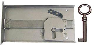 Antikhof Möbelschloss Eisen Plank,Höhe: 7,0 cm,Breite:15,0 cm, Dornmaß:11,0 cm,Bestellnummer:KASR110