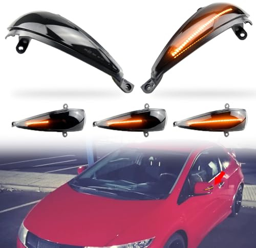 MKptopia Lot de 2 feux de clignotants dynamiques compatibles avec Ci-vic 2005-2012 Hatchback 3 portes/5 portes Type-S Type-R Ampoules indicateurs de miroir latéral LED
