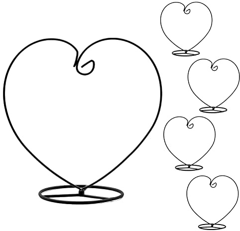 Eidoct Ornament Display Stand, Heart Shaped Iron Hanging Stand Rack | Holder for Home Wedding Decoration, Hanging Glass Globe and Witch Ball(Without Glass Bottle)
