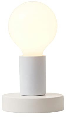 wiheajuora Lámpara de mesa retro, lámpara de mesa industrial pequeña lámpara de noche retro steam punk E27 portalámparas decoradas con iluminación doméstica, Blanco (sin bombillas)