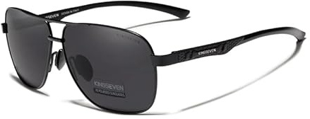 KINGSEVEN 2023 Marke Männer Aluminium Sonnenbrille Polarisierte UV400 Spiegel Männliche Sonnenbrille Frauen für Männer Oculos de sol (Schwarz Grau)