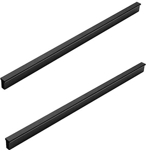 Möbelgriff Modern Lang, 2 Stück Schrankgriffe Schwarz,Massive Aluminium | Beschichtungsverfahren,Gesamtlänge:29-1000mm T-Zuggriffe,Griffe für küchenschränke Kleiderschrank Zieht Griffe,1000mm/39.4in