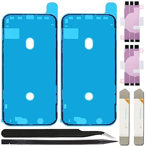 ZHUROUPU 7 st svart lim självhäftande ersättning för iPhone 11, vattentät folie självhäftande film LCD display självhäftande klistermärken och batteri självhäftande klistermärken inklusive verktyg