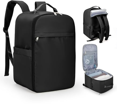 SZLX Ryanair Handgepäck 40x20x25 Rucksack Laptop Wasserdicht Damen Reiserucksack Handgepäck Flugzeug Easyjet Cabin Bag Rucksack für Universität Herren Business Travel Backpack mit Laptopfach Schwarz
