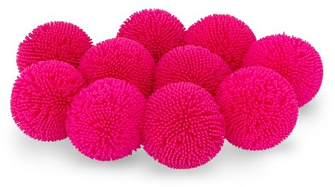 AFH Wuschelball | Anti Stressball | 10er Set | Knautschball | Stressball (Pink)