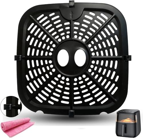 CyHiThai 6.8QT Air Fryer Crisper Plate for Dreo Air Fryer Pro Max, Upgraded Air Fryer Grill Pan Plate Rack Crisper Tray Insert Grate Grid Shelf for Dreo 6.8QT Air Fryers, Nonstick, Dishwasher Safe