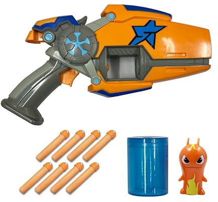 Slugterra Eli's Rapid Fire Blaster, Holds 6 Slug Ammo, Foam Slugs Shoot Over 30 Feet, Pull Back to Launch Each Slug, Includes 8 Slug Ammo, Toy for Kids & Teens