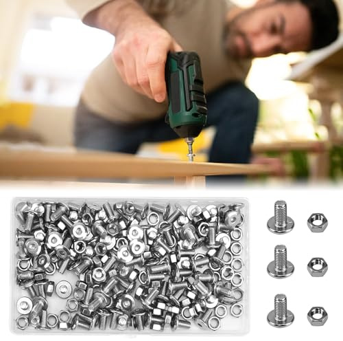 YBCCBY 100PCS Vis M5 x 10mm en Acier Inoxydable 304, Jeu de Vis avec Ecrous Vis à Tête Hexagonale Boulon et Ecrous Vis Tete Cylindrique avec Boîte de Rangement pour Moto Voitures Machine Réparation