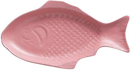 WHITEUQ 2 Stück Fischteller, Keramik-Servierplatte, Servierplatte, Porzellan-Wurstteller, Fischteller, Fischform, ovales Tablett (Rosa, Einheitsgröße)