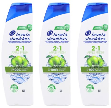 3x Head&Shoulders Apple Fresh 2in1 Anti Schuppen Shampoo &Pflegespülung je 250ml