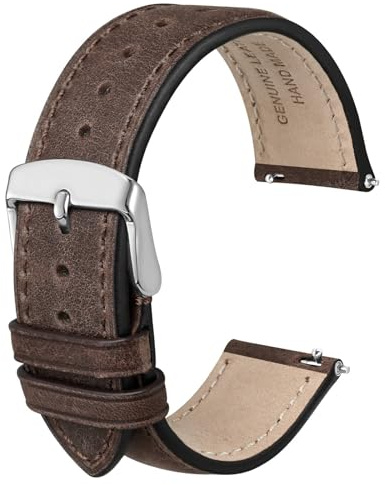 Anbeer Echtes Leder Uhrenarmbänder Schnellspanner,Crazy Horse Leder Uhrenarmbänder für Männer und Frauen