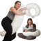 DancesCat Cojín de lactancia XXL de refrigeración, cojín de lactancia ajustable, cojín de embarazo para bebés y adultos, almohada para dormir de lado con funda lavable 100% algodón, cuna para bebé