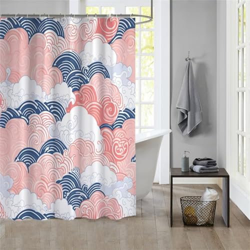 Duschvorhang PinkShower Curtain Curtains, Duschvorhänge Duschrollo 150x180cm Duschvorhang Mit Gewicht Badewanne, Duschrollo, Badewanne Duschvorhang Textil Stoff Waschbar Bad Vorhang Badevorhang 1007
