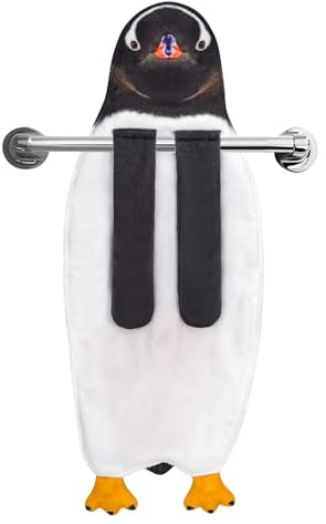 AGRIMONY Penguin Funny Hand Towels for Kitchen Bathroom - Cute Penguin Gifts for Kids Women Men Teens- Easter Valentines Mothers Fathers Housewarming Christmas Birthday Gifts for Animals Lovers