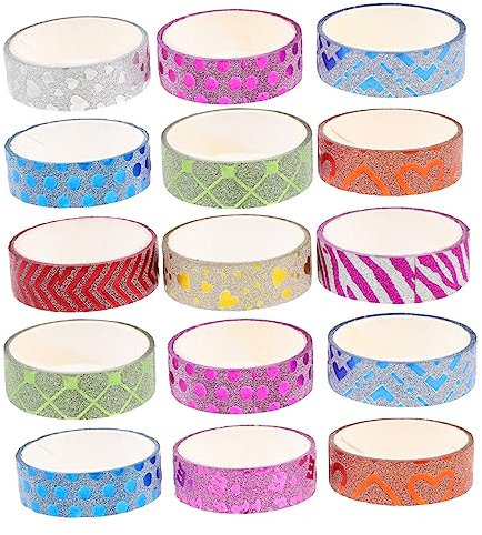 CIMAXIC 20er Satz Washi-klebebänder Selbstklebende Glitzerpuder-bänder Diy-scrapbook-aufkleber Mit Textur Für Handbücher Und Fotoalben