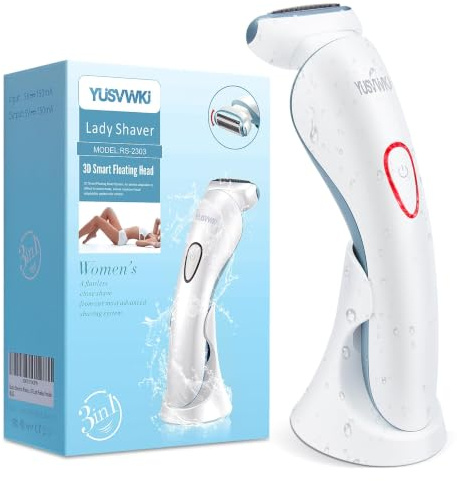 yusvwkj Lady Shavers for Women, Painless Bikini Trimmer Women Razor for Face Legs Underarms Bikini, Wet & Dry Electric Womens Razors, Rechargeable Waterproof Lady elunara Shaver with LED Light