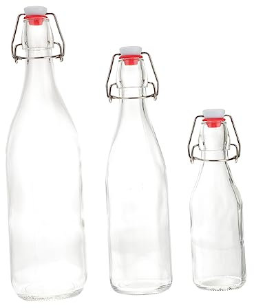 OUNONA 3piezas Botella De Vidrio Sellada Frasco De Vidrio Unidades Tapón Para Sellar Para Leche y Jugos s