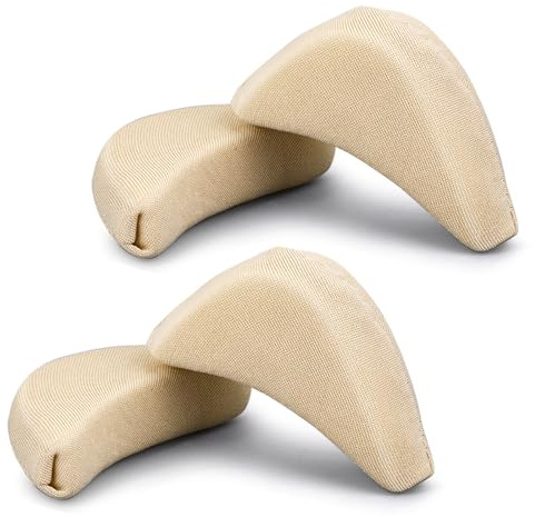 Lot de 2 paires de bouchons d'orteils réglables doux respirants unisexe coussinets de chaussures éponge grande barre d'orteil pour femme à talon haut (couleur chair)