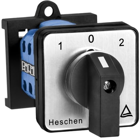 Heschen Universeller Nockenwahlschalter, SZW26-20/D303.3-B11R, 35 mm DIN-Schienenmontage, 660V 20A 3 Positionen 12 Klemmen CE/TUV-gelistet