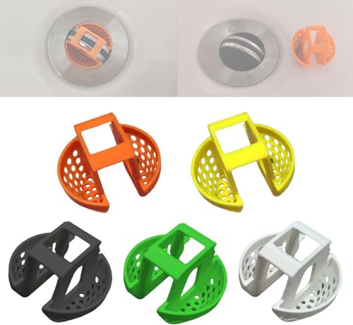 2 In 1 Drain Filter Basket and Sink Piston Clip,3D Printed Washbasin Filter, Removable Insert Drain Hair Catcher, 35mm/1.37in Inlet Flap Drain Filter for Sink & Bathtub,Fitted Perfectly (5pcs)