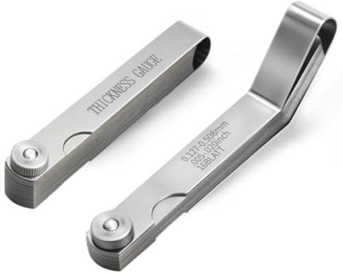 MoSundi Set di 2 spessimetri in acciaio inox con 32 lame dritte e 16 offset per valvole di misura e distanza del motore, 0,04-0,88 mm