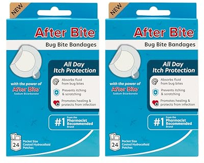 After Bite Bug Bite Bandages - Insect Bite Bandages with Sodium Bicarbonate - All-Day Itch Protection - 24 Ct (2 Pack)