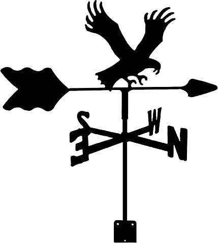 HHRFCS Wetterfahne, Tiere, Windrichtungsanzeiger, Edelstahl-Sprühfarbe, Wetterfahne für den Außenbereich, Adler-Stil, Dachdekoration, Windfahne, Messwerkzeug, einfach zu montieren