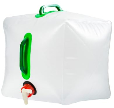 Haodream Cubo de agua plegable ligero, recipiente plegable con grifo, bolsa de almacenamiento a prueba de fugas, bolsa de agua plegable para uso al aire libre que ahorra espacio
