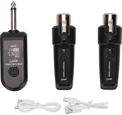 Sistemi wireless per microfono XLR HaloVerde con banda UHF a 20 canali, audio a 24 bit/48 kbps, alimentazione ricaricabile di 4-5 ore per microfoni dinamici con XLR e mixer audio