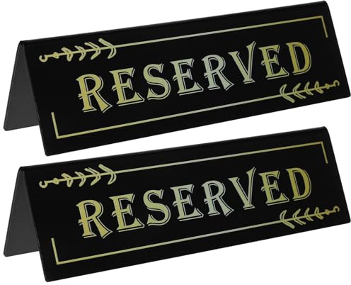 PRETYZOOM 2stücke Acryl Reserviert Schilder Tischaufsteller für Hochzeiten Partys Langlebig Elegantes Design Effiziente Sitzplatzreservierung für Restaurant Veranstaltungsorte