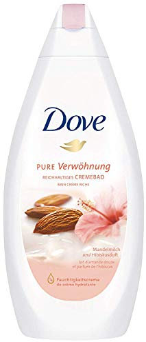 Dove Rico baño crema Pure mimos leche de almendras y aroma a hibisco, 750 ml