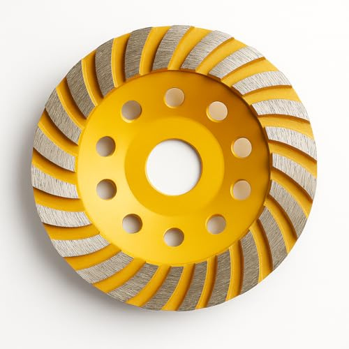 APLUS Wellen-Turbo Diamant Schleiftopf 125mm x 22,23mm, Schleifscheibe für Beton, Stein, Granit, Mörtel, Fliesenkleber – präzises, vibrationsarmes Schleifen