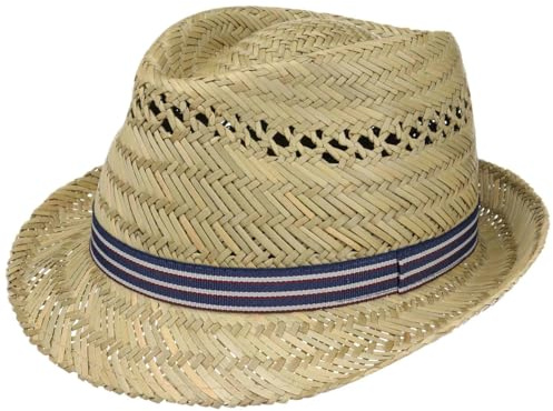 Lipodo Stripes Erntehelfer Sonnenhut Damen Herren Made in Italy Luftiger Strohhut Mit gestreiftem Hutband Frühjahr Sommer