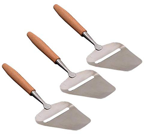 MBBITL Käsehobel Hobelheber Edelstahl Cutter Spatel Holzgriff (3 Stück)