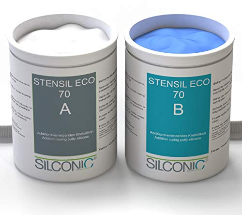 REPLISIL STENSIL ECO 70 Silikon Kautschuk Blau hart knetbar Set Dubliersilikon 3kg