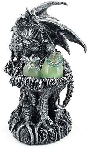 Osiris Trading UK Dragon Guardian con luci a LED, scultura mitica statua ornamentale regalo draghi