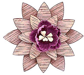 Uteruik Broche en bois en forme de fleur pour corsage de mariage pour homme et femme - 1 pièce (#C)