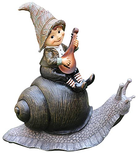 Garten Statuen Gartendeko Figuren Harz-Schnecken-Garten-Statue, Kleintiervilla Dekoration, Kreative Gartenskulptur Im Freien (Color : Multi-Colored, Size : 28 * 15 * 30cm)