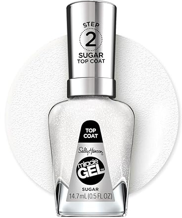 Sally Hansen Miracle Gel - 103 - Sugar, Top Coat, Anti-Chip, Salon-Qualität, kein UV-Licht erforderlich, 15 ml