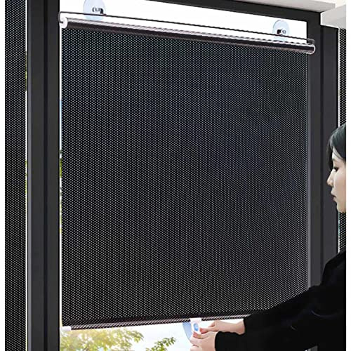 Sonakia Blackout Roller Blind With Suction Cup, Blackout Curtains Without Drilling, Sunshade Roller Blinds for Windows and Doors, 50x125/68x125cm Temporary Blinds,68x125cm/27 * 49in