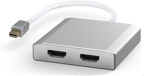 WJESOG 1x2 Mini DisplayPort a Dual HDMI Splitter Adapter, MDP a 2 HDMI Hub Multi Stream Transport Support 4K Risoluzione Supporto MST, SST