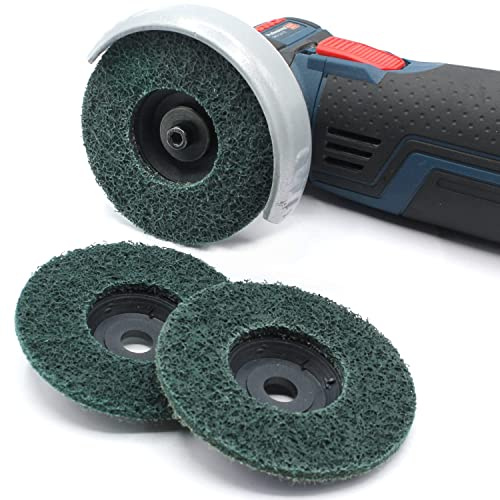 Lot de 3 disques abrasifs non tissés de polissage pour meuleuse d'angle de 76 mm pour Würth PWSA BTI Parkside Bosch GWS 10,8-12 V sans fil Meuleuse d'angle fine, moyenne, grossière, kit (vert = fin)