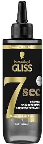 Schwarzkopf - Gliss – Cura Riparazione Express 7 Secondi – Ultimate Repair – Capelli Secchi e Abbassati – Brillantezza e Resistenza – Cheratina Liquido e Siero Perla Nera – 200 ml