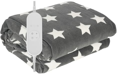 COZYBRITE Electric Heated Throw Blanket Fleece with 9 Heat Settings 9 Hours Timer Auto Shut-off 180x130cm Digital Control Machine Washable (Star)