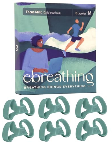 Ebreathing Soft Nasal Dilators for Improved Breathing, Snoring Relief & Sinus Congestion - Comfortable Nose Vents for Sleep, Sports & Daily Use, Focus Mint (Green_Mint Scent, Medium)