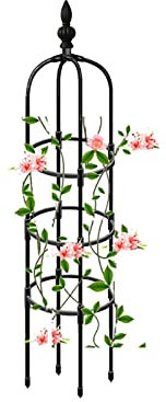 Rankhilfe Obelisk Blumenspalier 90cm 120cm 150cm 180cm 210cm hoch, Ranksäule für Pflanzen Kletterpflanzen Reben Blume Rosen, Metall Rankobelisk, freistehend Rosenturm ( Size : 9.8/25cm Dia. x 71/180