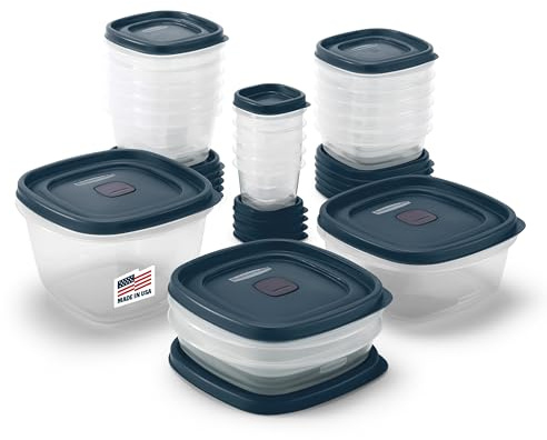 Rubbermaid EasyFindLids Food Storage Containers in Special-Edition Insignia Blue, 42 Piece
