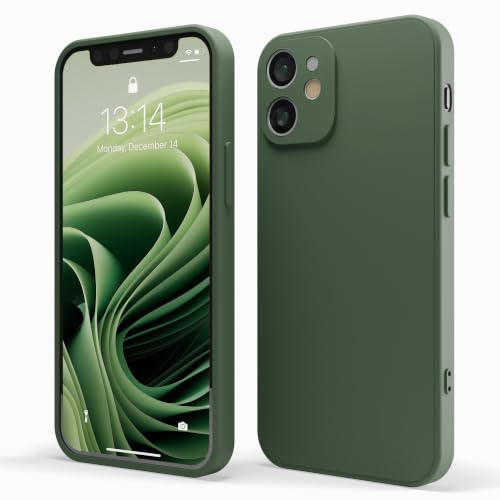 Röd Ember Stötsäker Fodral för iPhone, Ultra Slim Skyddande Flytande Silikon Matt Finish Telefonfodral med mjukt anti- repa mikrofiberfoder (Grön, iPhone 11)